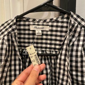 NWT Madewell Gingham Wrap Blouse